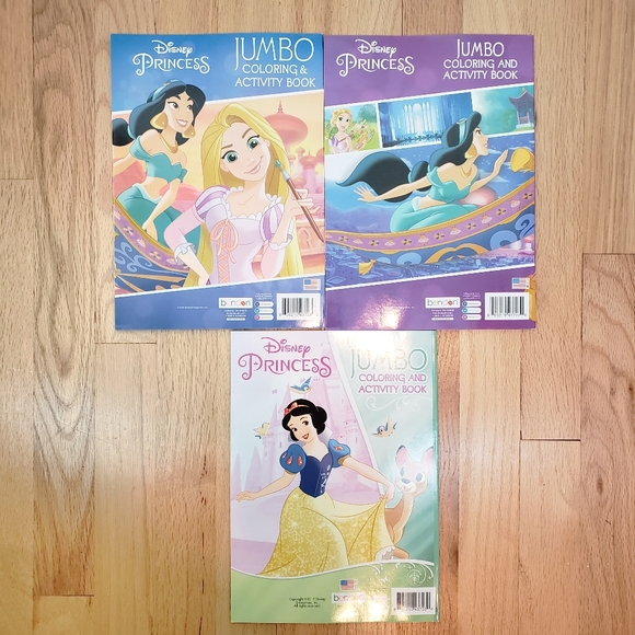 NEW Disney Princesses Jumbo Coloring and Activity Books Bundle of 3 - Picture 2 of 5